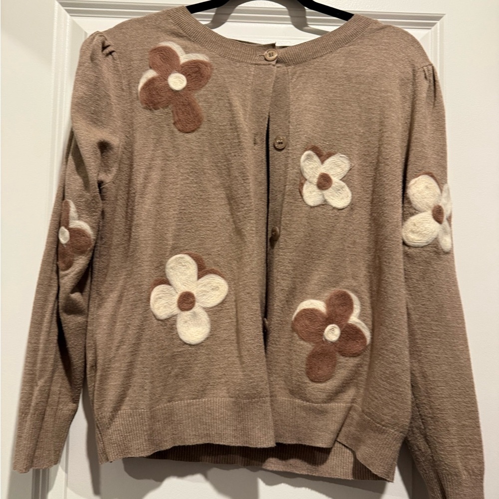 Floral Button-Up Women Sweater